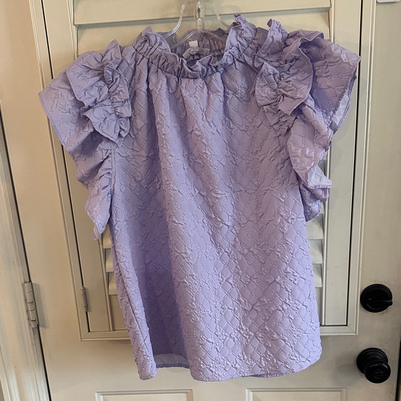 THML Tops - THML Lavender Ruffle Blouse